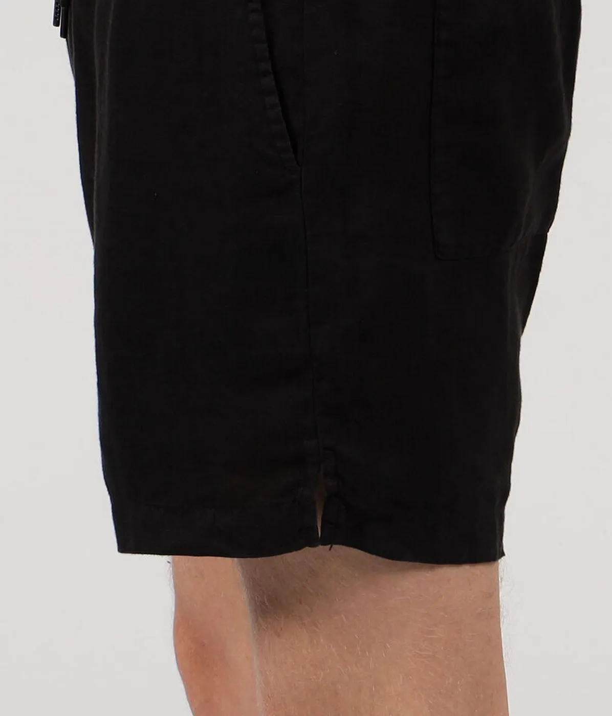 Lightweight Linen Short-Black