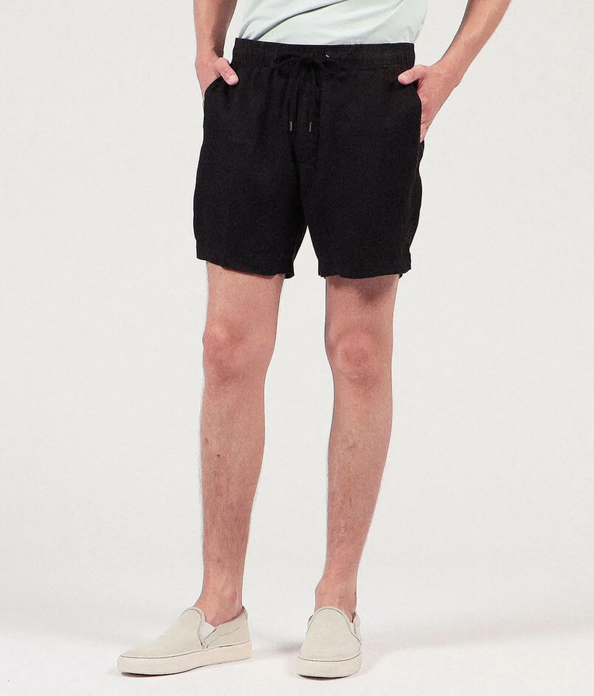 Lightweight Linen Short-Eggplant