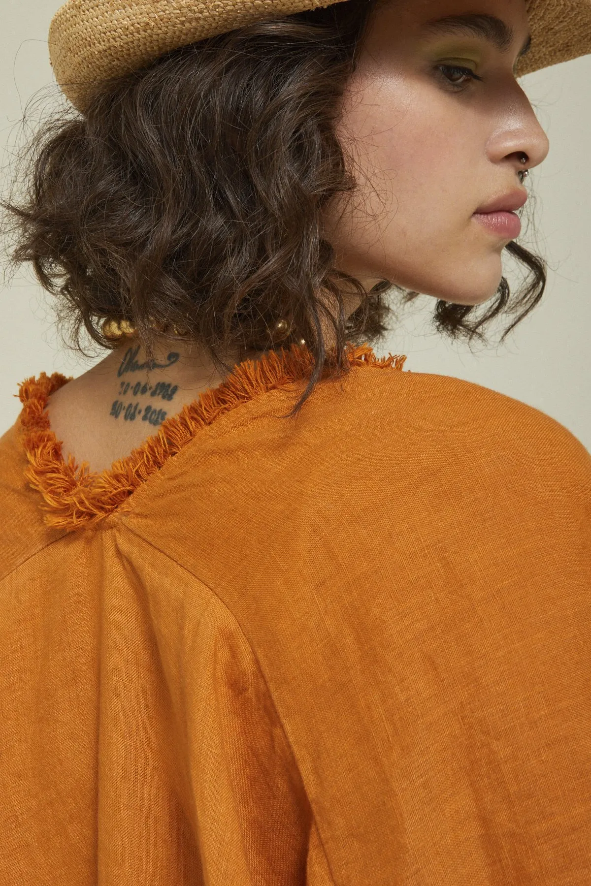 Linen jacket with viscose