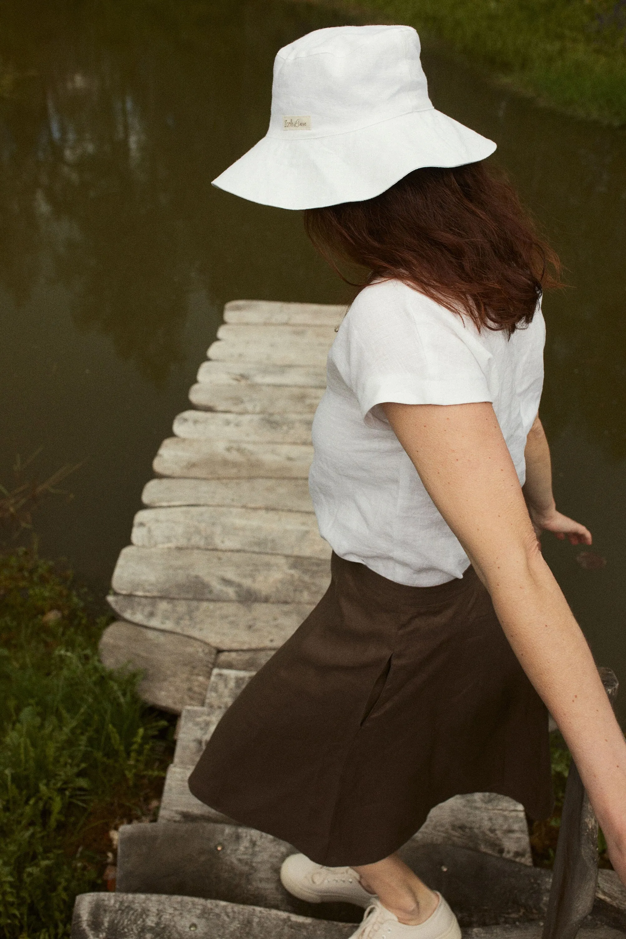 Linen Summer Hat with Wide Brim