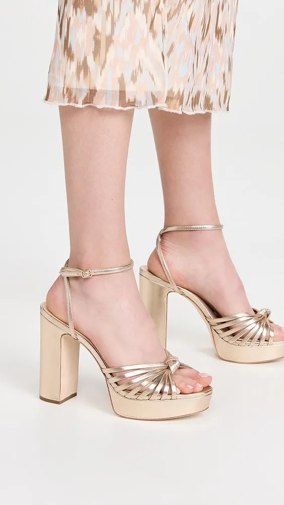 Loeffler Randall   Rivka Leather Knot Platform Sandals 