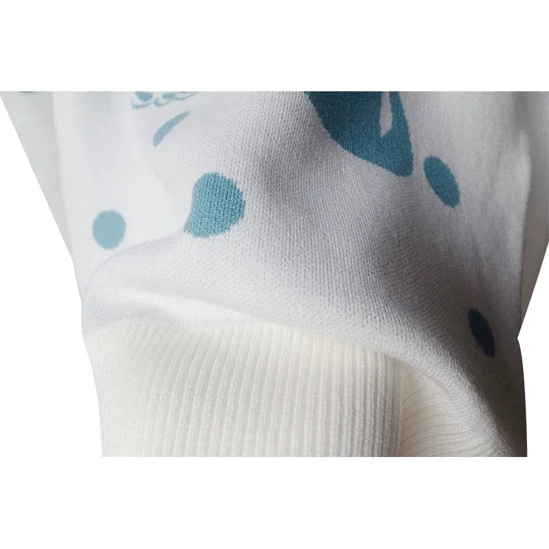 Loose puff sleeves Breasts and Cats Pullover Sweater High Waist Soft Waxy Women's Bottoming Warm Knitted Sweater Top Autumn and 