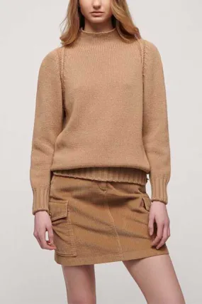 Luisa Spagnoli CALANDRA BEIGE HIGH NECK WOOL SWEATER