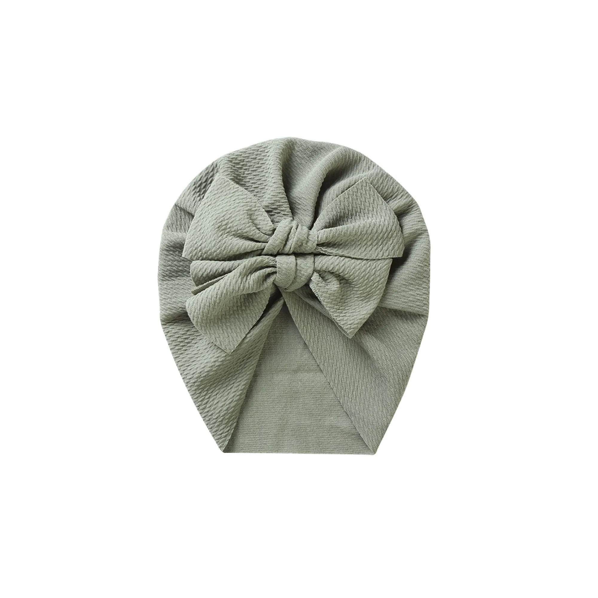 Luna Double Bow Baby Turban in Laurel Green