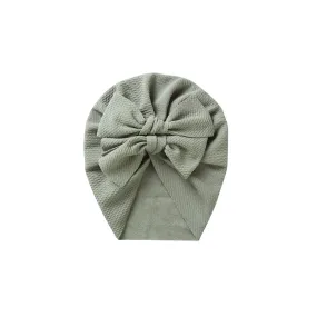 Luna Double Bow Baby Turban in Laurel Green