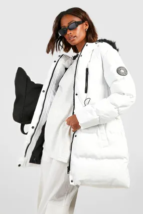 Luxe Technical Faux Fur Trim Parka Coat