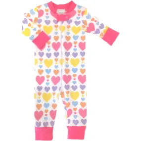 Magnolia Baby Zipped PJ Romper - My Heart