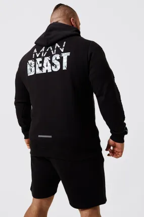 Man Active X Beast Zip Through Hoodie | boohooMAN UK