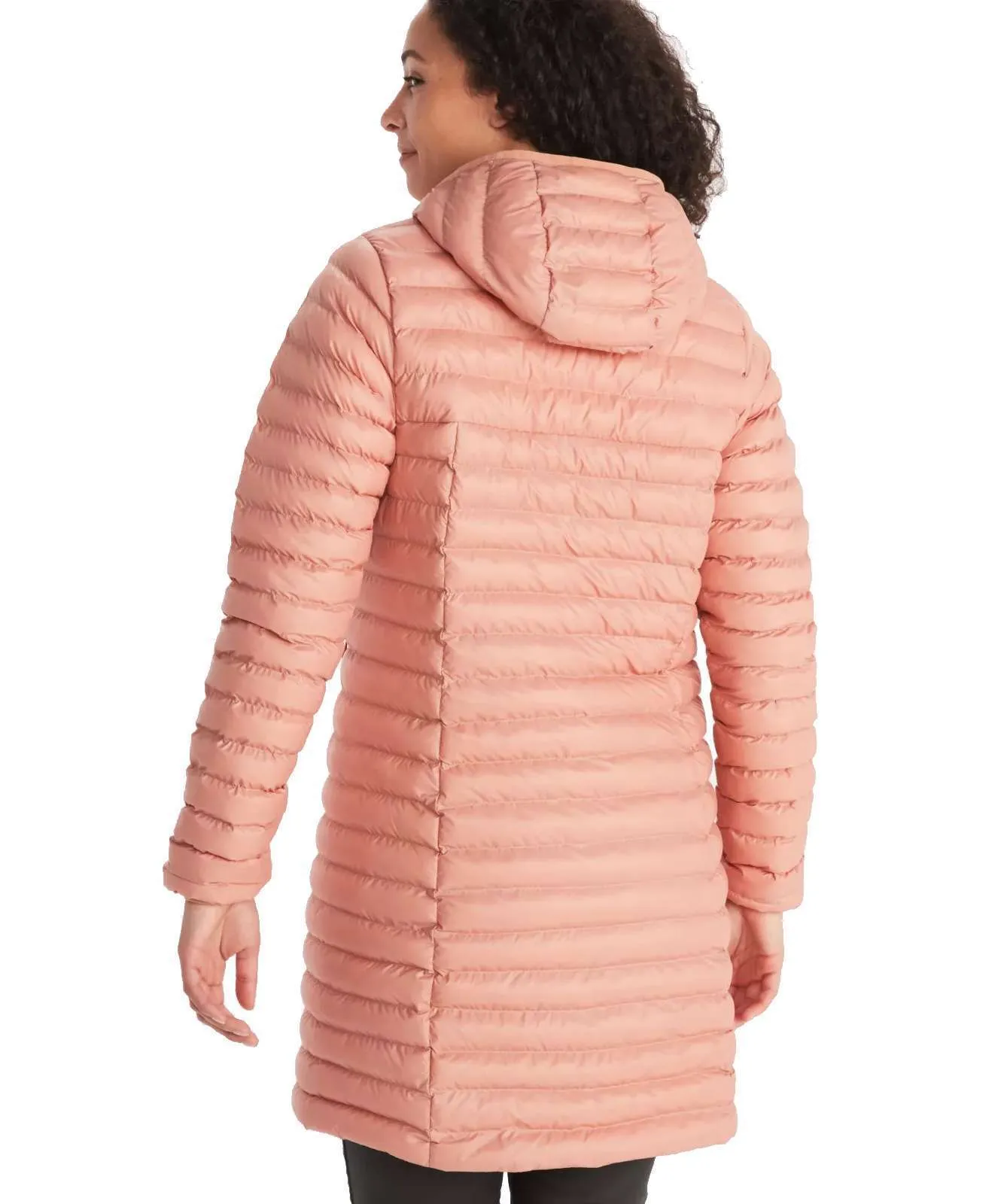 Marmot Women’s Echo Featherless Long Jacket – Rose Gold Shiny