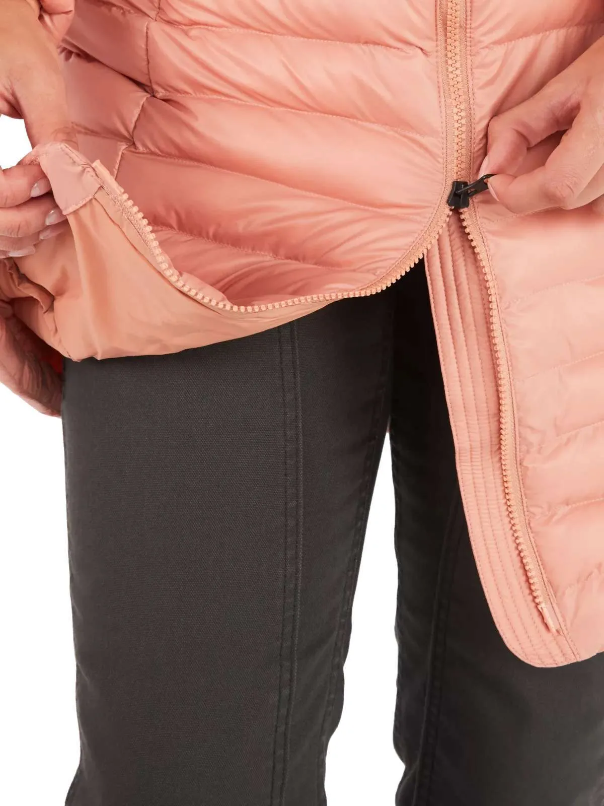 Marmot Women’s Echo Featherless Long Jacket – Rose Gold Shiny