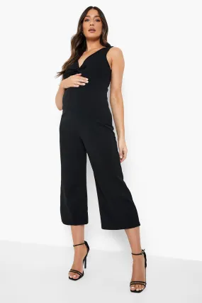 Maternity Twist Front Culotte Jumpsuit