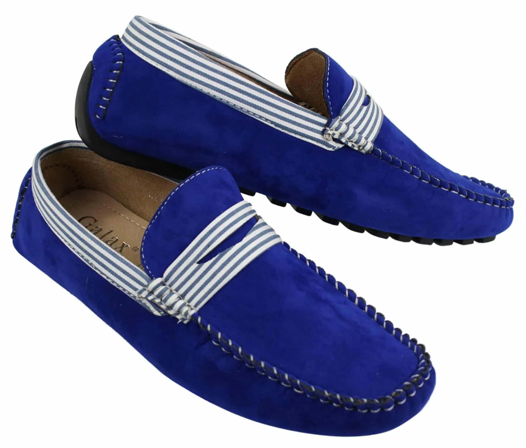 Mens Suede Deck Boat Shoes Stripe Slip On Summer Smart Casual Italian