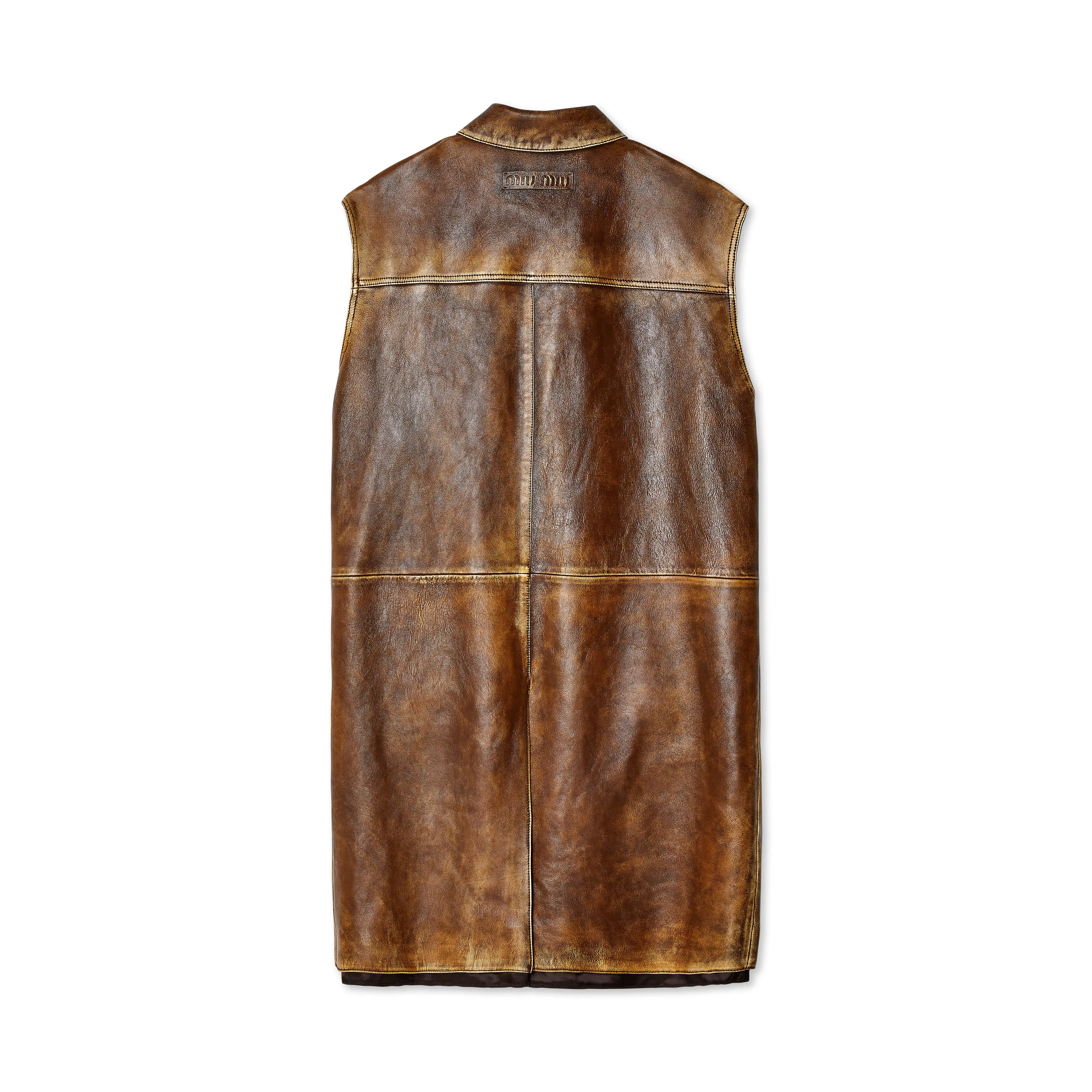 Miu Miu - Women's Nappa Leather Vest - (Ivory/Cocoa Brown)