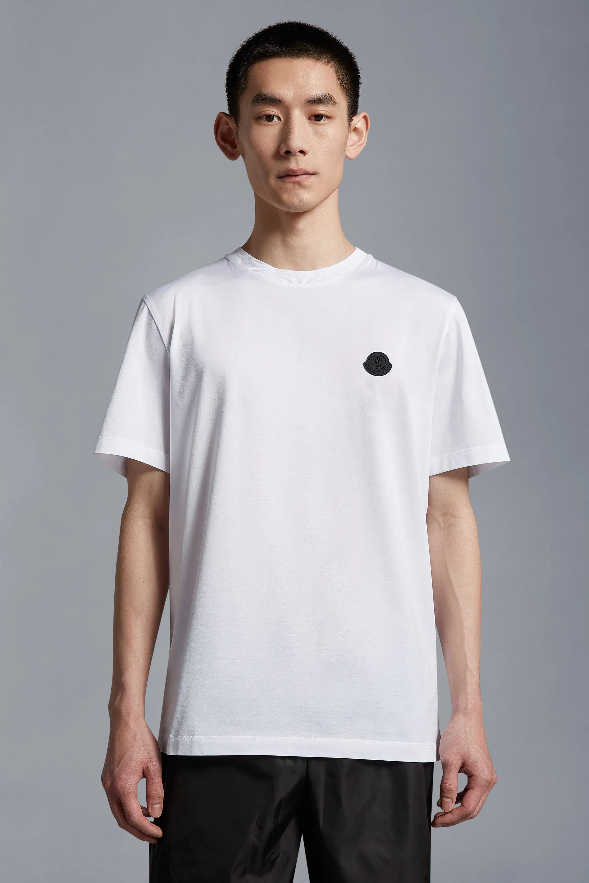 MONCLER  |Crew Neck Street Style Cotton Short Sleeves Logo