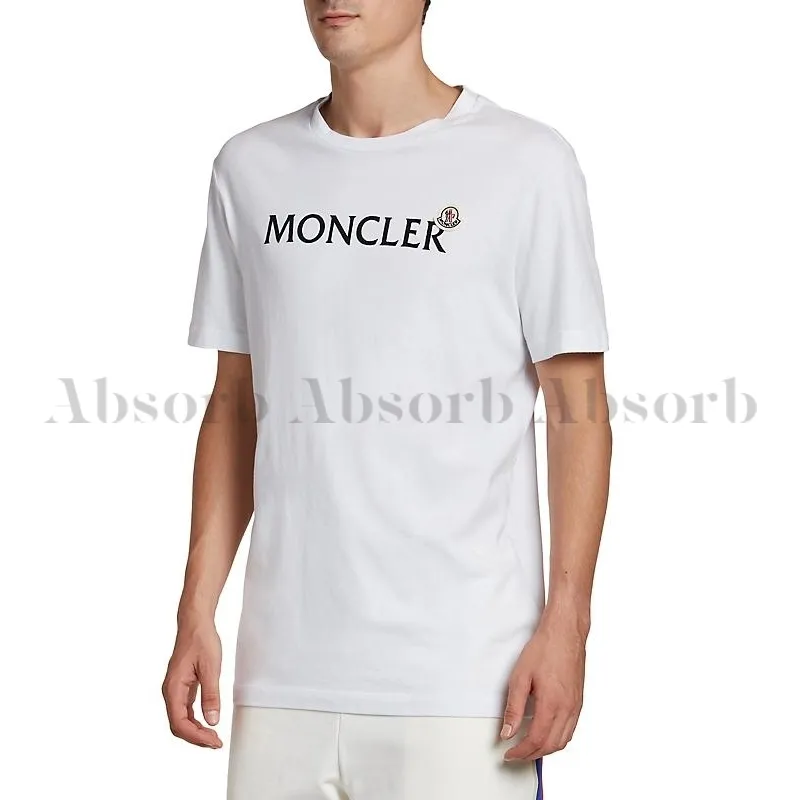 MONCLER  |Crew Neck Street Style Plain Cotton Short Sleeves Logo