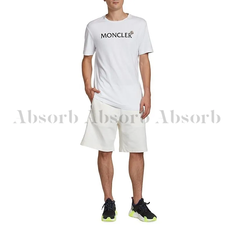 MONCLER  |Crew Neck Street Style Plain Cotton Short Sleeves Logo