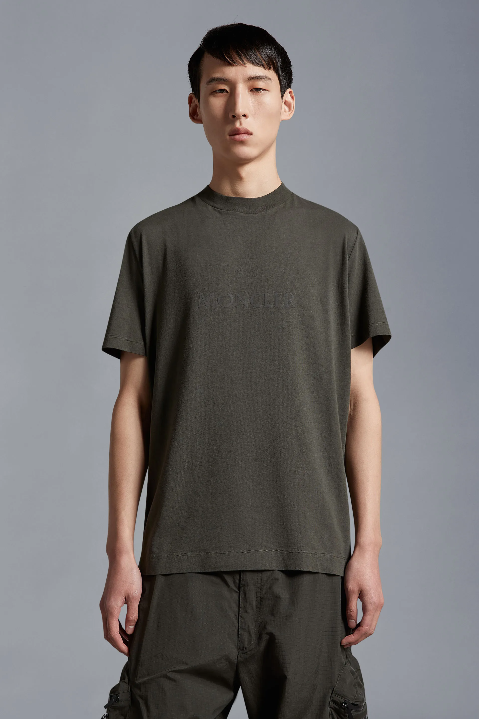 MONCLER  |Crew Neck Street Style Plain Short Sleeves Logo