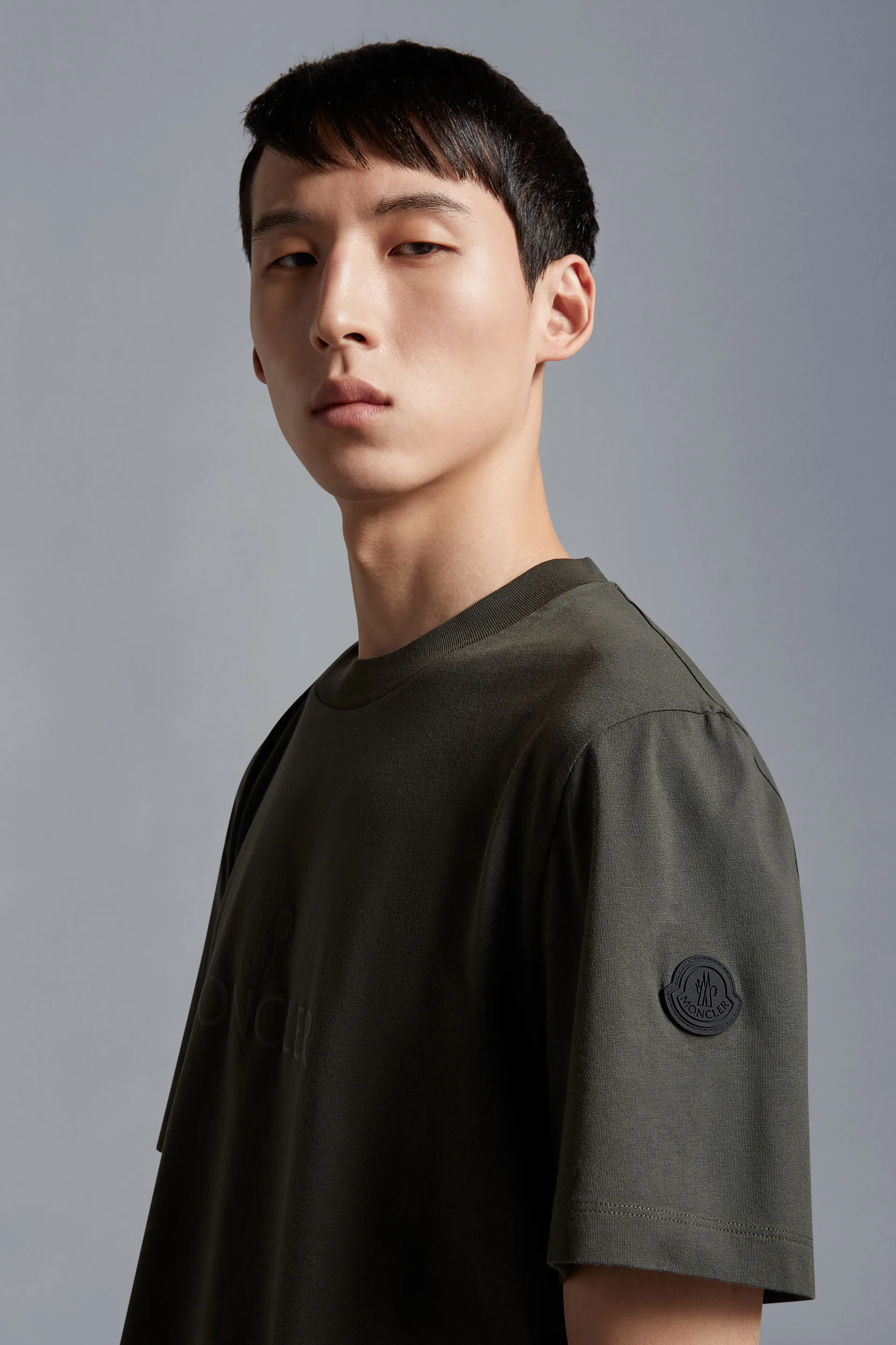 MONCLER  |Crew Neck Street Style Plain Short Sleeves Logo