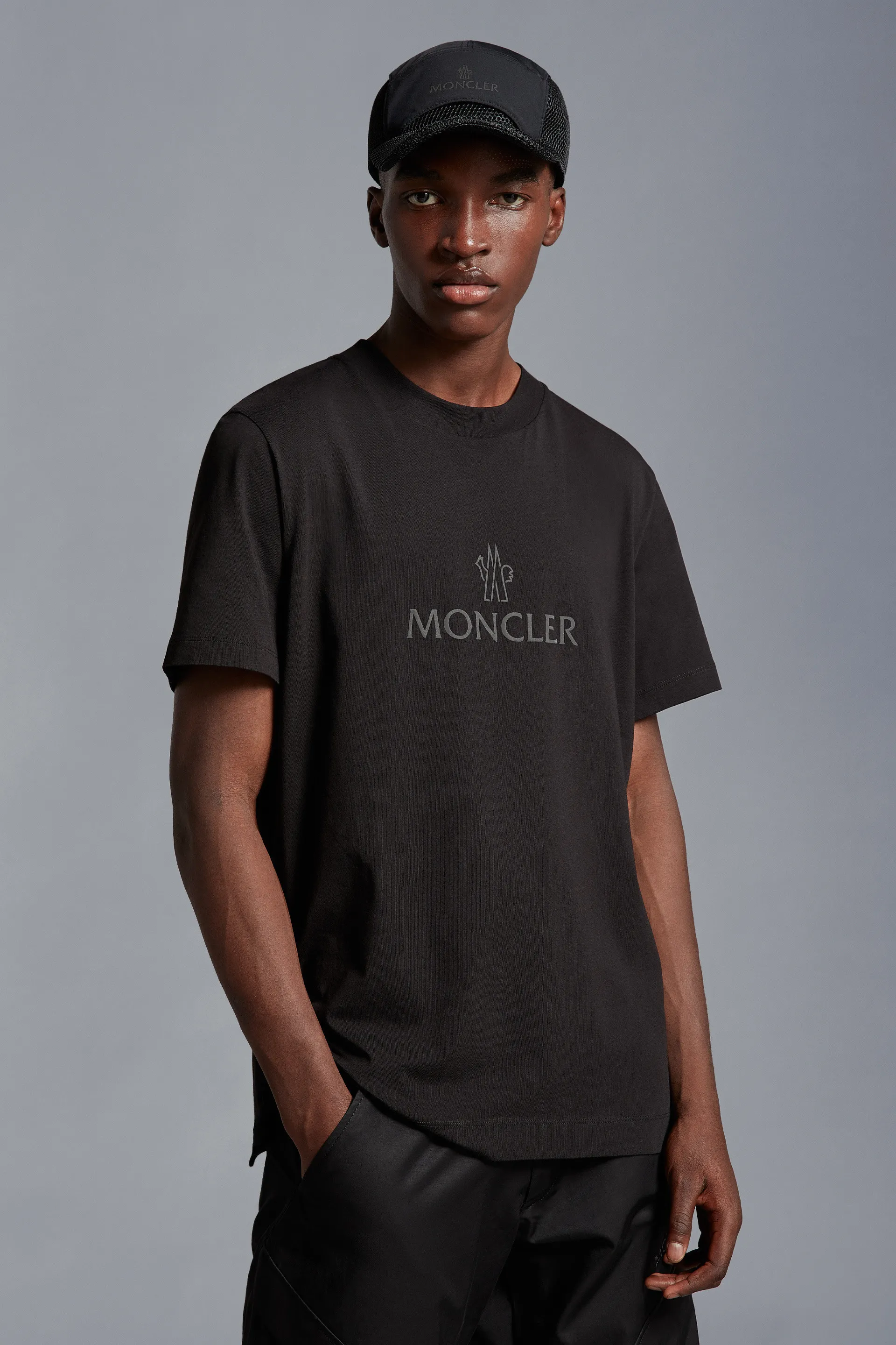 MONCLER  |Crew Neck Street Style Plain Short Sleeves Logo