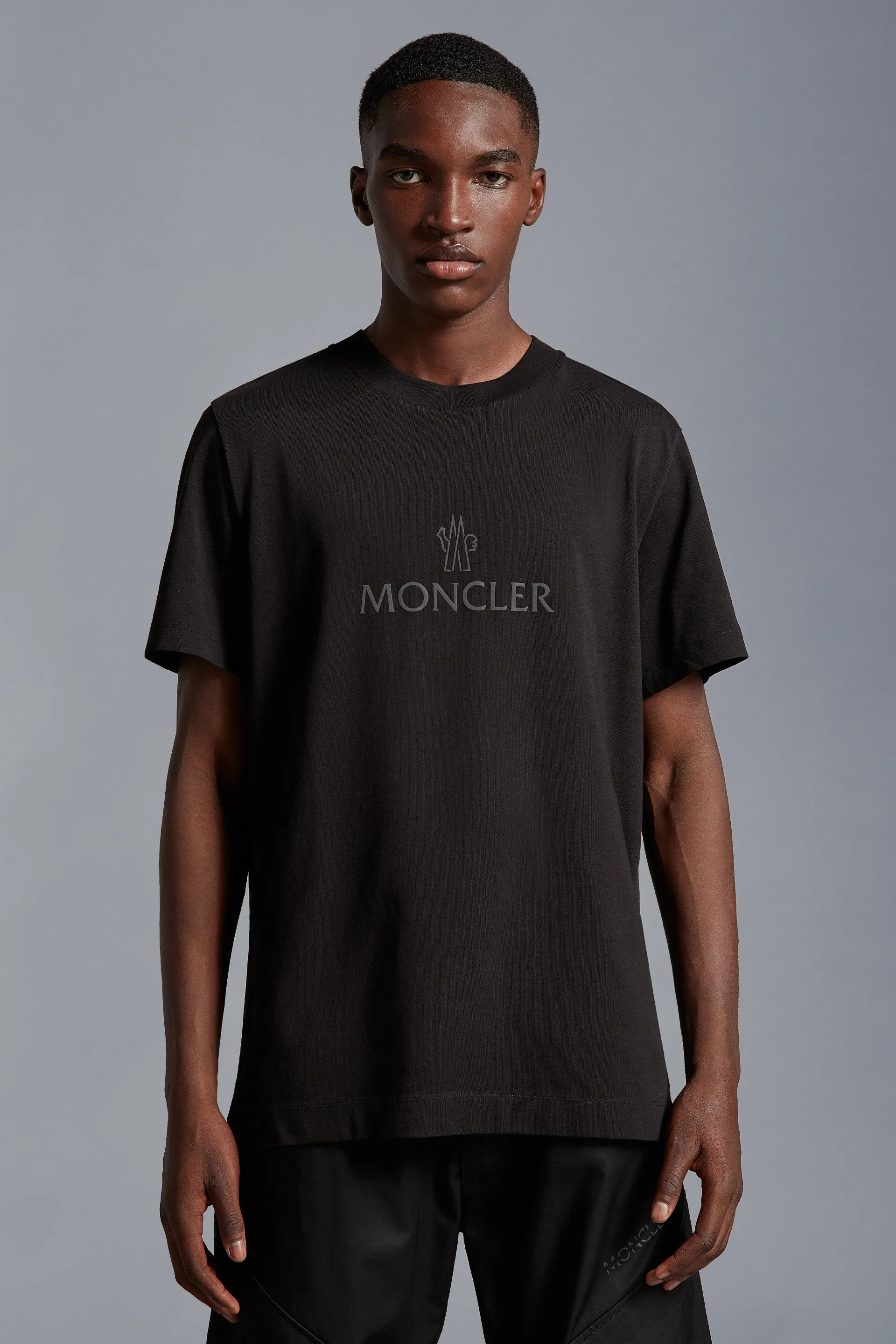 MONCLER  |Crew Neck Street Style Plain Short Sleeves Logo