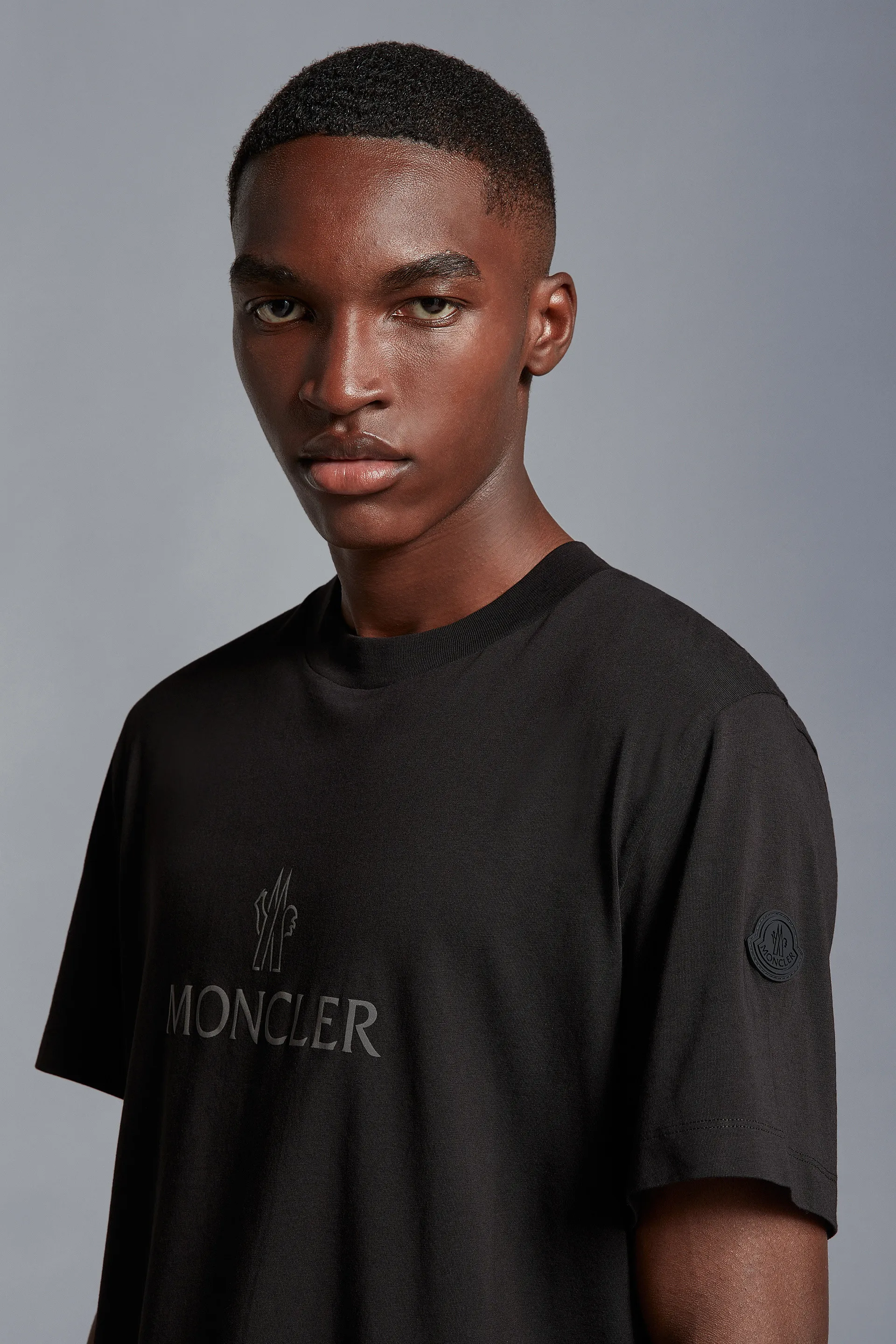 MONCLER  |Crew Neck Street Style Plain Short Sleeves Logo