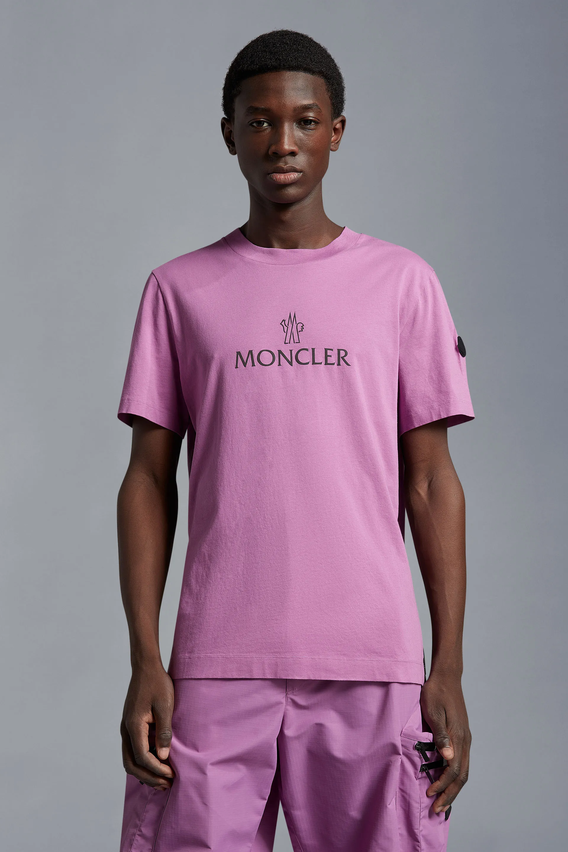 MONCLER  |Crew Neck Street Style Plain Short Sleeves Logo