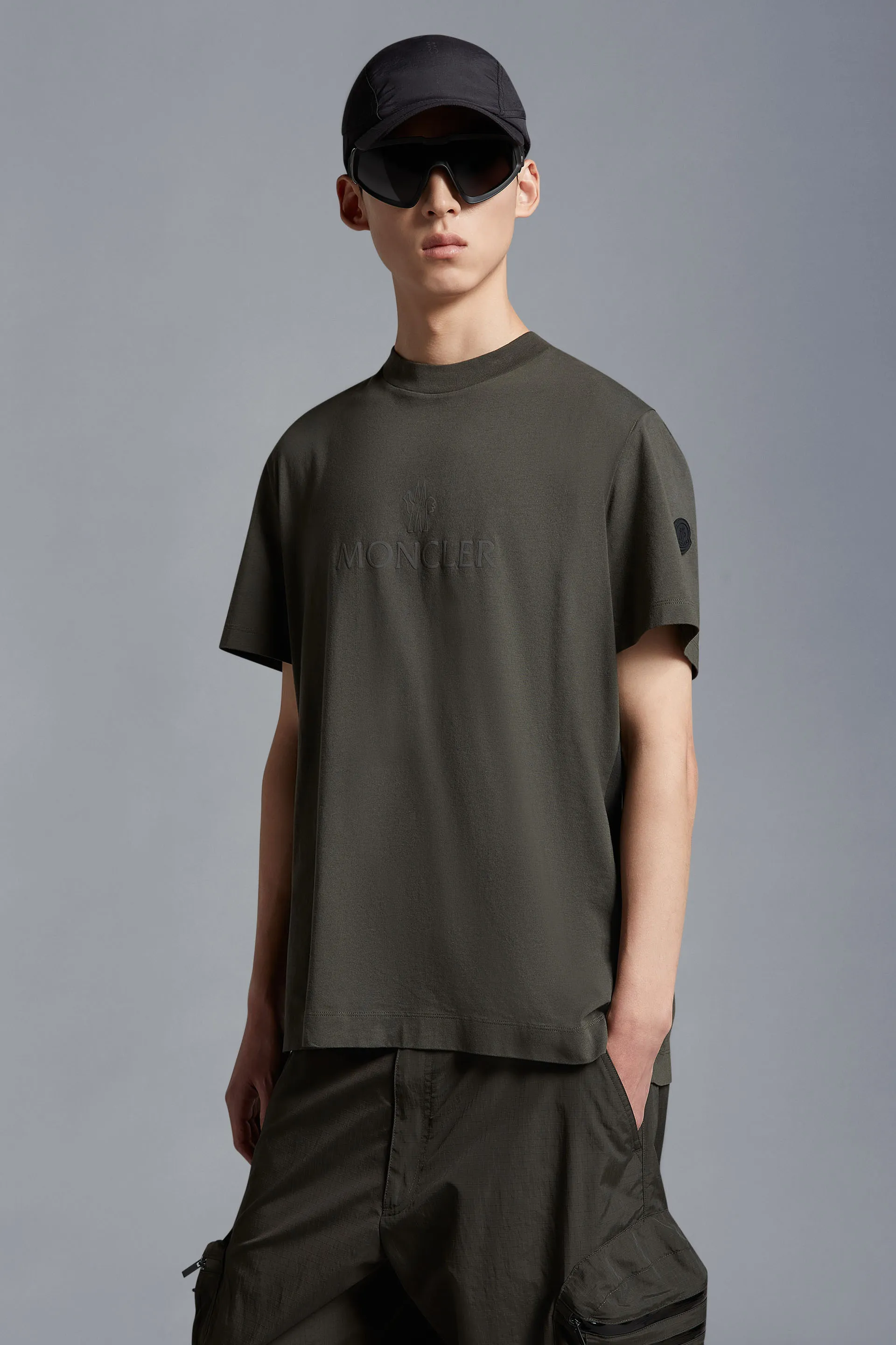 MONCLER  |Crew Neck Street Style Plain Short Sleeves Logo