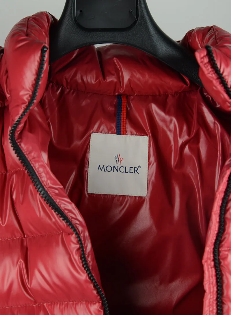 Moncler Piumino rosso con cappuccio - Tg. 40