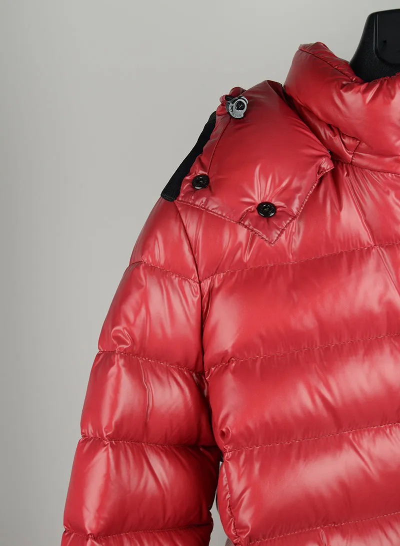 Moncler Piumino rosso con cappuccio - Tg. 40