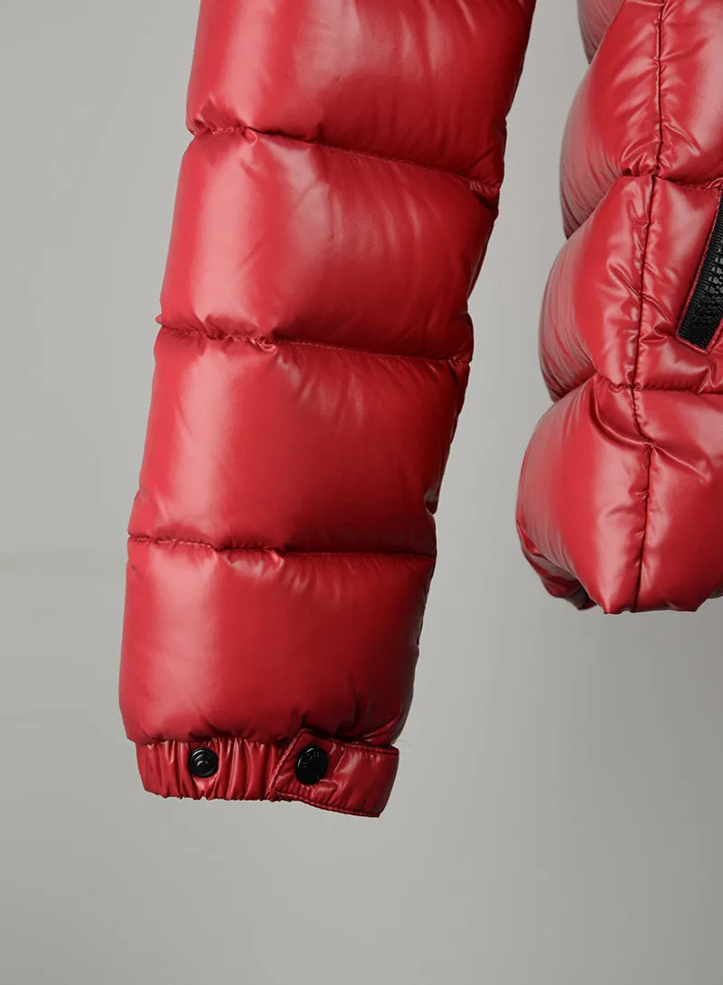 Moncler Piumino rosso con cappuccio - Tg. 40