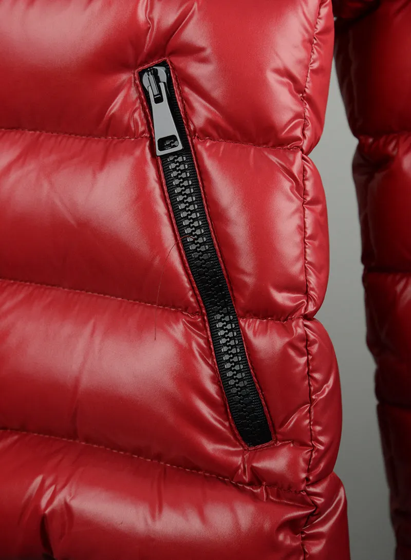 Moncler Piumino rosso con cappuccio - Tg. 40