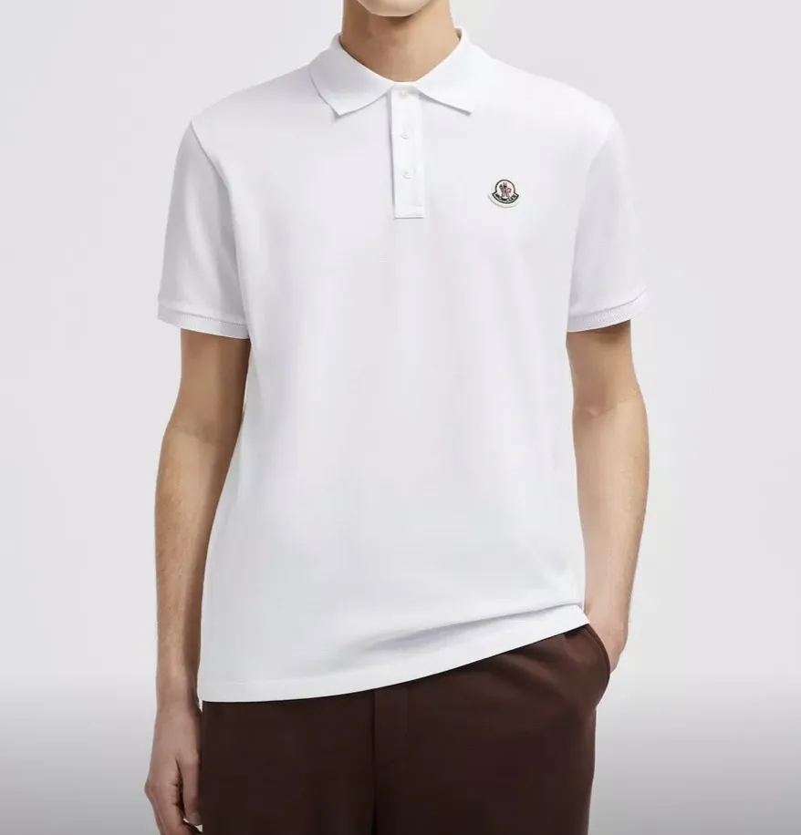 MONCLER  |Plain Cotton Short Sleeves Logo Polos