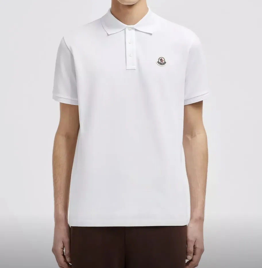 MONCLER  |Plain Cotton Short Sleeves Logo Polos