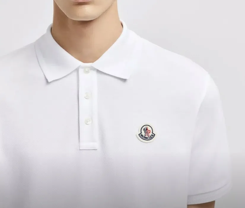 MONCLER  |Plain Cotton Short Sleeves Logo Polos