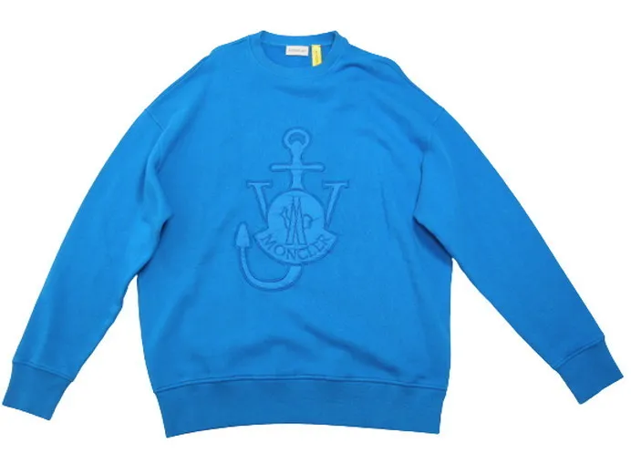 MONCLER  |Size S-L ◆ MONCLER GENIUS JW ANDERSON CREWNECK blue Men's