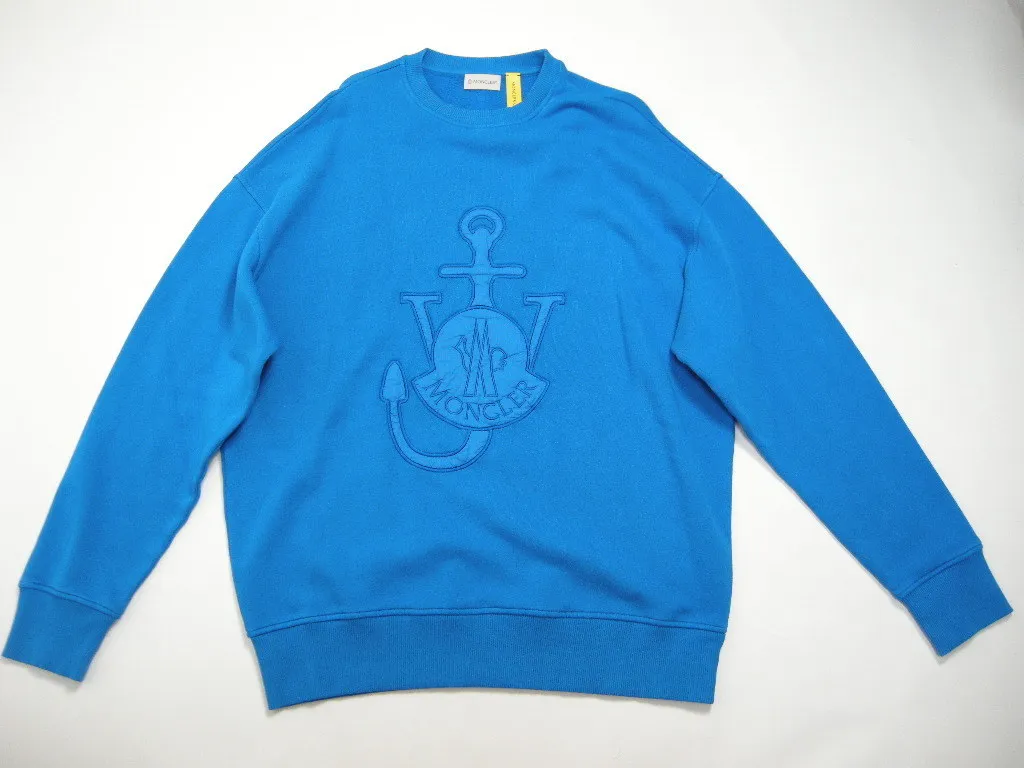 MONCLER  |Size S-L ◆ MONCLER GENIUS JW ANDERSON CREWNECK blue Men's