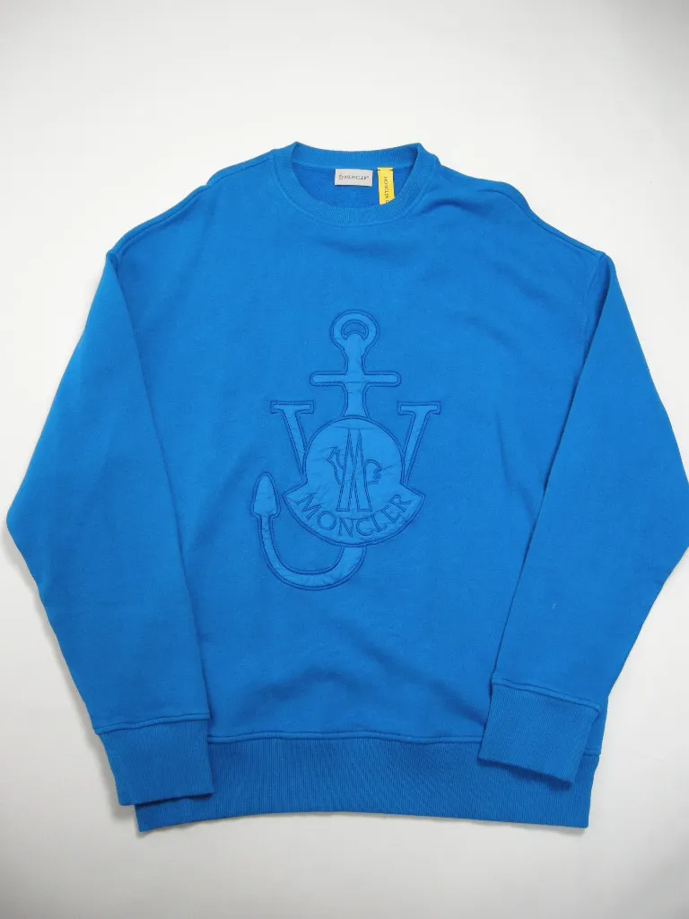 MONCLER  |Size S-L ◆ MONCLER GENIUS JW ANDERSON CREWNECK blue Men's