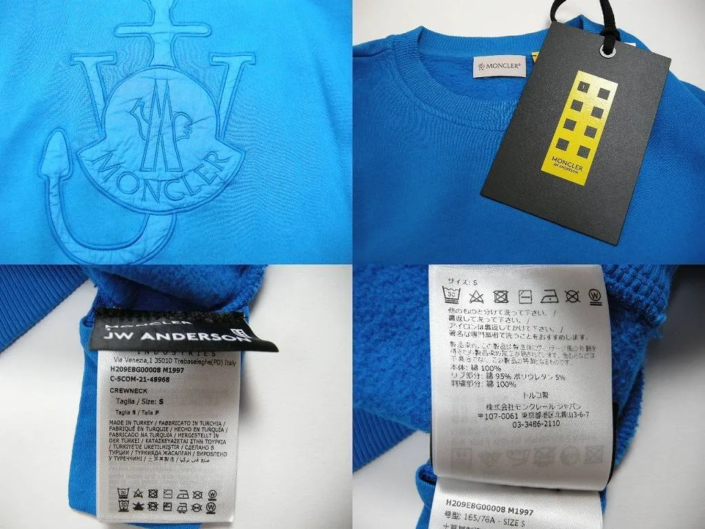 MONCLER  |Size S-L ◆ MONCLER GENIUS JW ANDERSON CREWNECK blue Men's