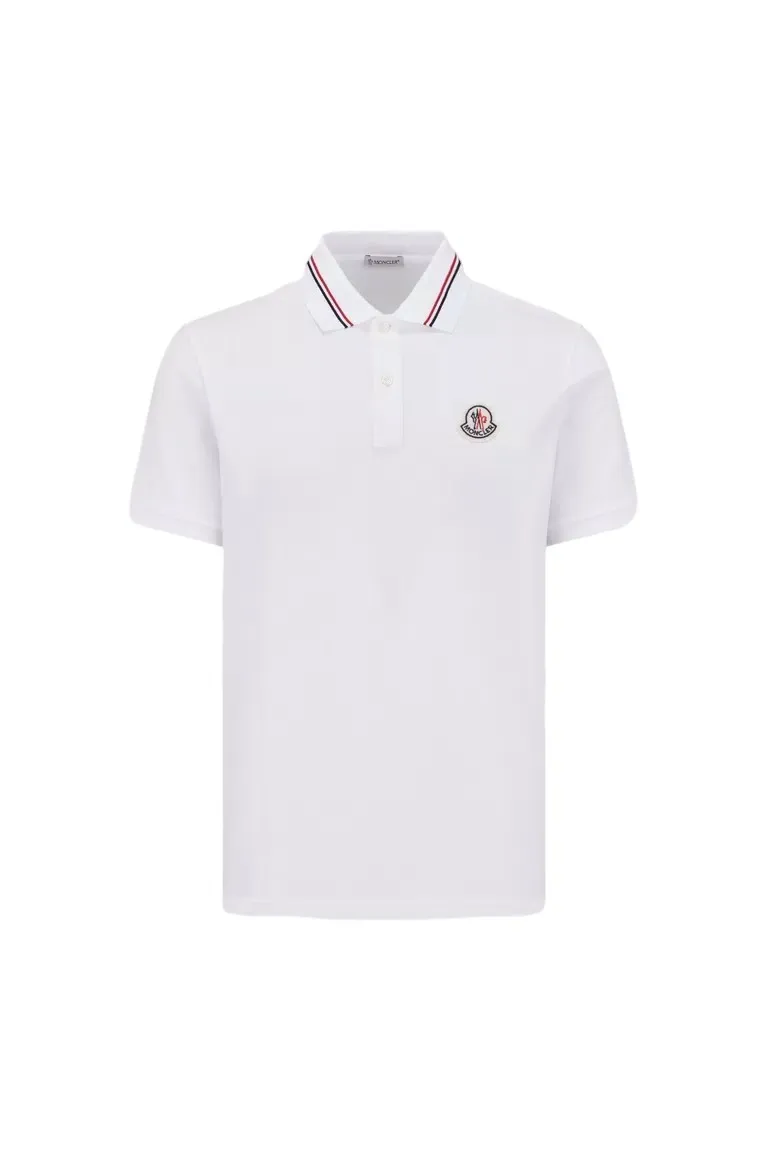 MONCLER  |Street Style Plain Cotton Short Sleeves Logo Polos