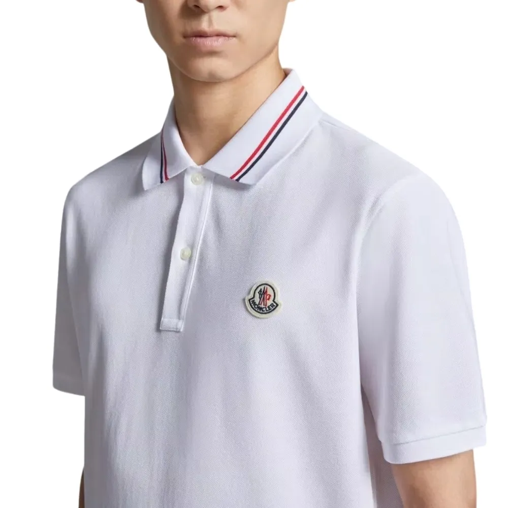 MONCLER  |Street Style Plain Cotton Short Sleeves Logo Polos