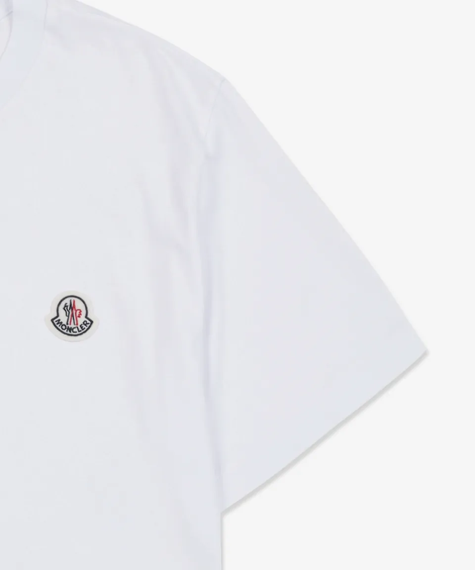 MONCLER  |U-Neck Plain Cotton Short Sleeves Logo