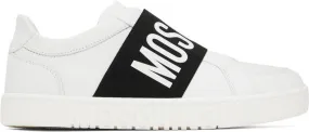 Moschino White Elastic Band Sneakers