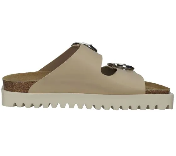 Mules pour femmes SANSIBAR d'Espagne avec doubles brides 1096231 beige