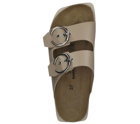 Mules pour femmes SANSIBAR d'Espagne avec doubles brides 1096231 beige