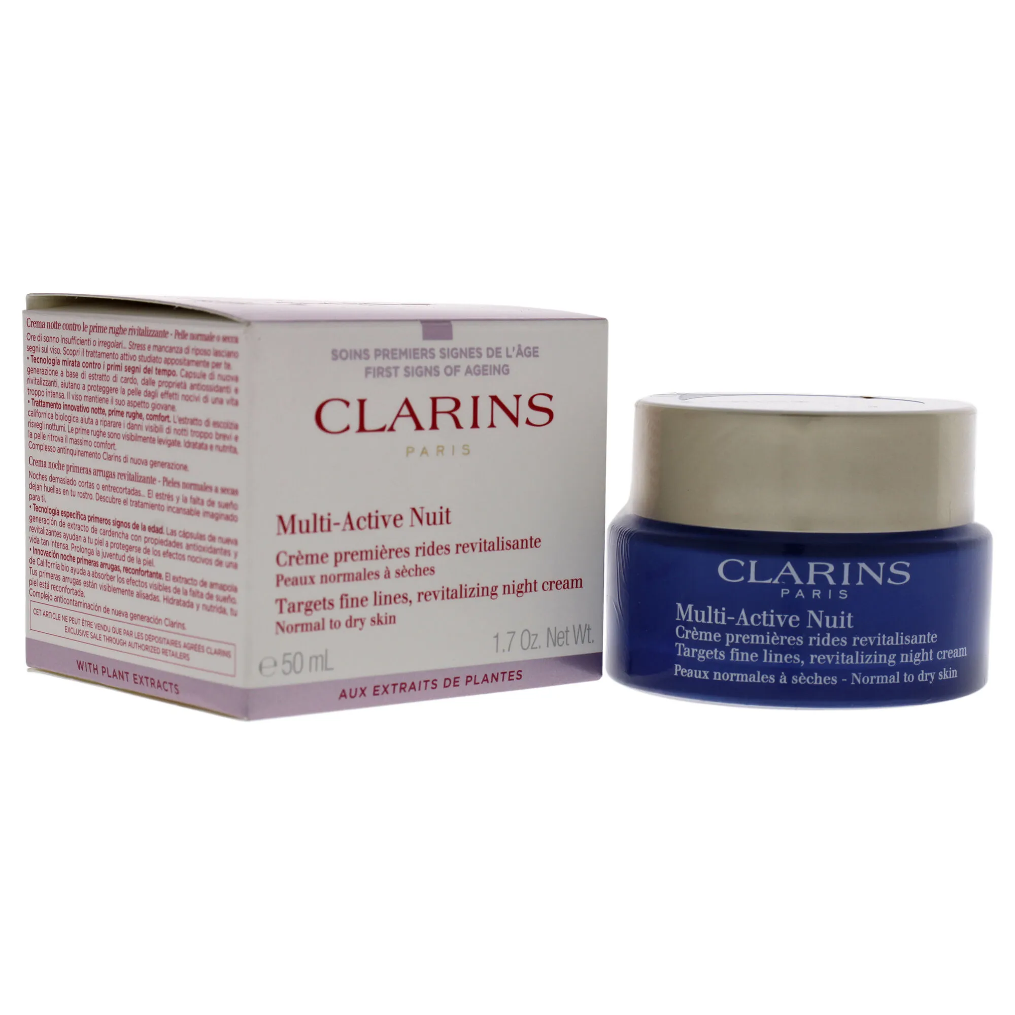 Multi-Active Night Cream - Normal to Dry Skin by Clarins for Unisex - 1.7 oz Cream