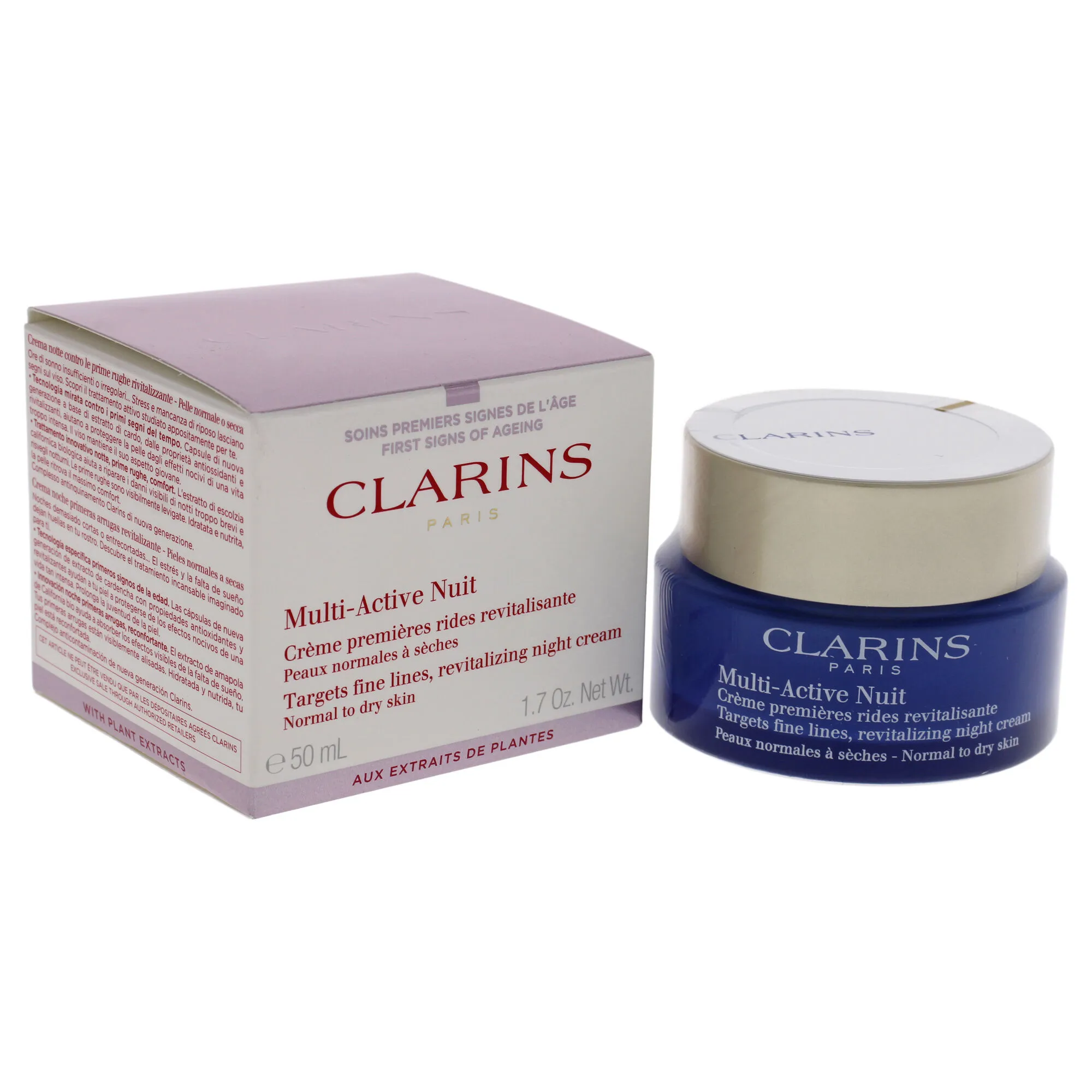 Multi-Active Night Cream - Normal to Dry Skin by Clarins for Unisex - 1.7 oz Cream