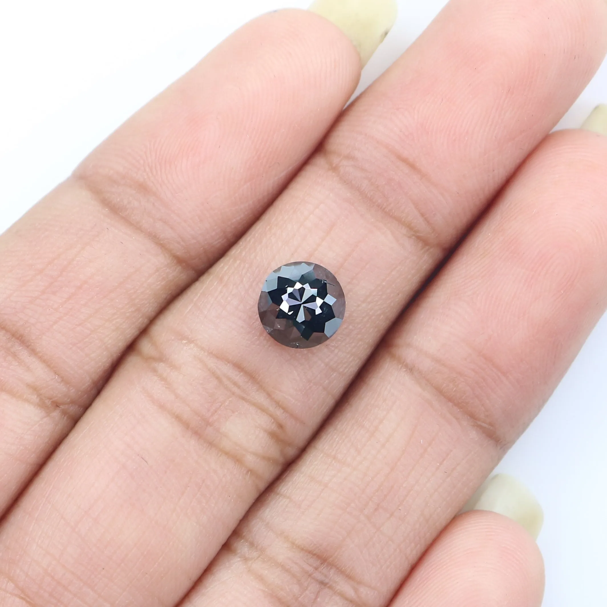 Natural Loose Rose Cut Black Color Diamond 1.26 CT 6.60 MM Round Rose Cut Shape Diamond KR1843