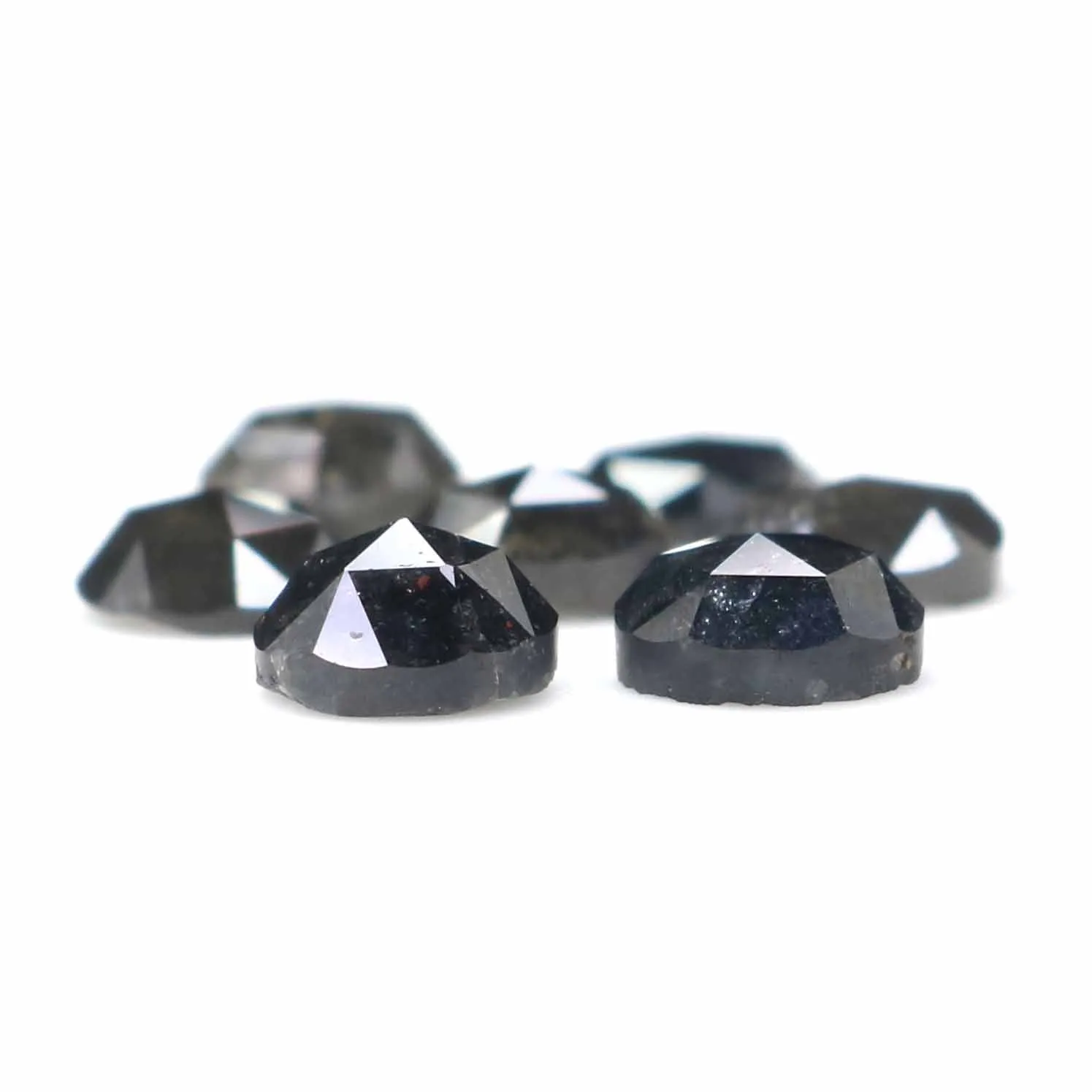 Natural Loose Rose Cut Salt And Pepper Diamond Black Grey Color 2.52 CT 4.19 MM Rose Cut Shape Diamond L2377