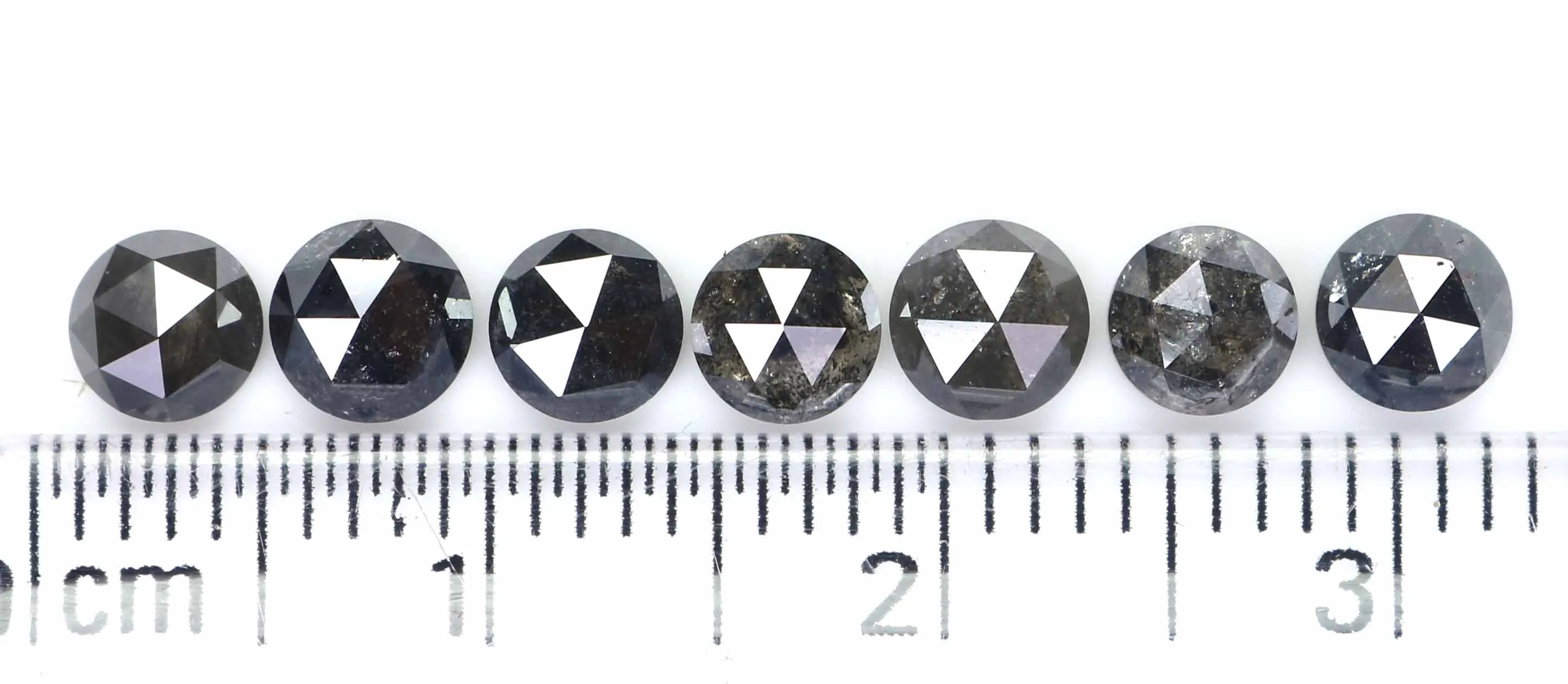 Natural Loose Rose Cut Salt And Pepper Diamond Black Grey Color 2.52 CT 4.19 MM Rose Cut Shape Diamond L2377