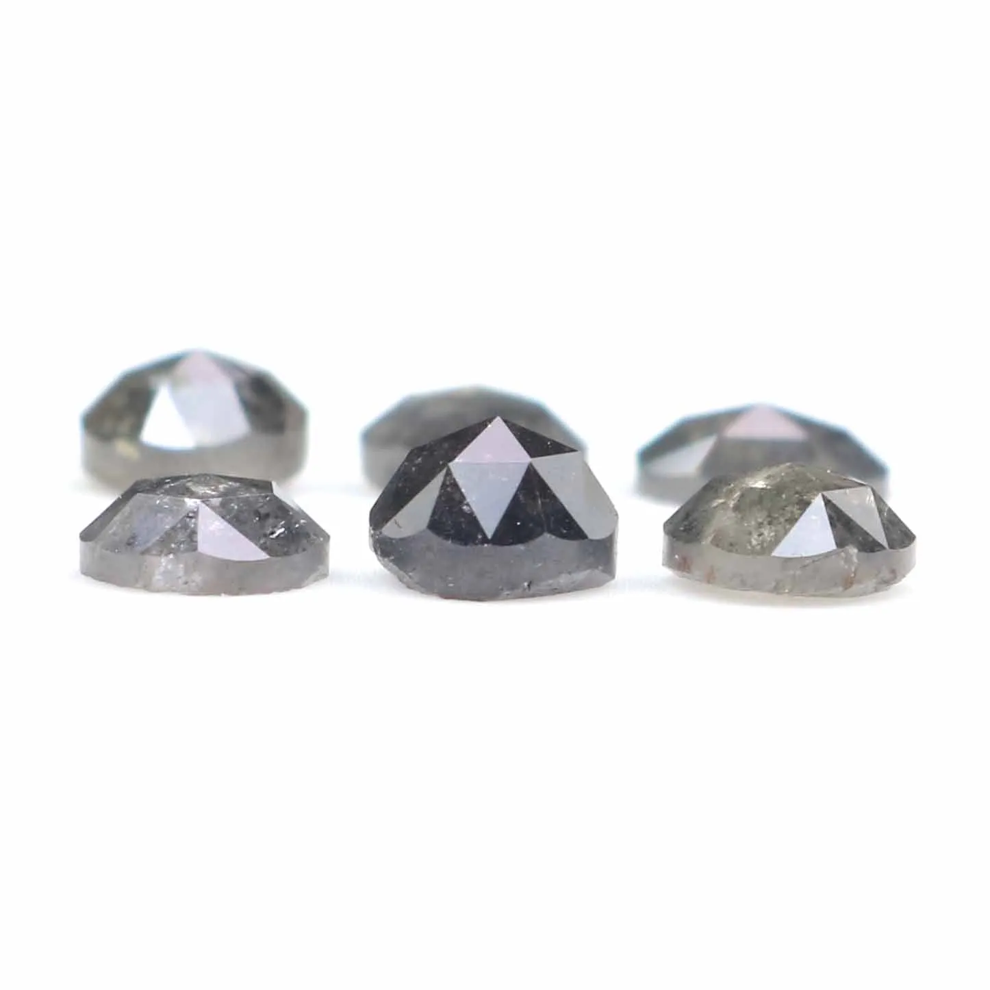 Natural Loose Rose Cut Salt And Pepper Diamond Black Grey Color 2.73 CT 4.50 MM Rose Cut Shape Diamond L2378